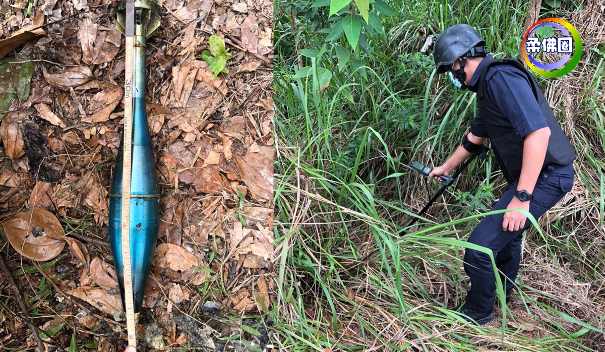 香蕉村居民清理园丘    发现“炸弹”急报警