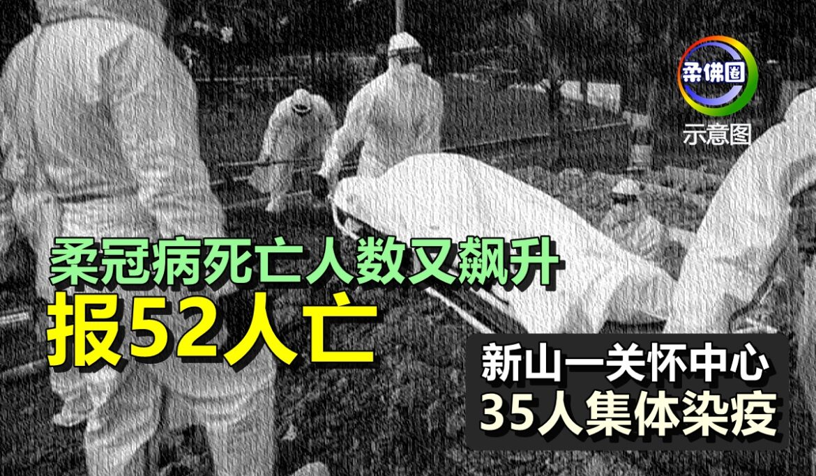 柔冠病死亡人数又飙升   报52人亡    新山一关怀中心35人集体染疫