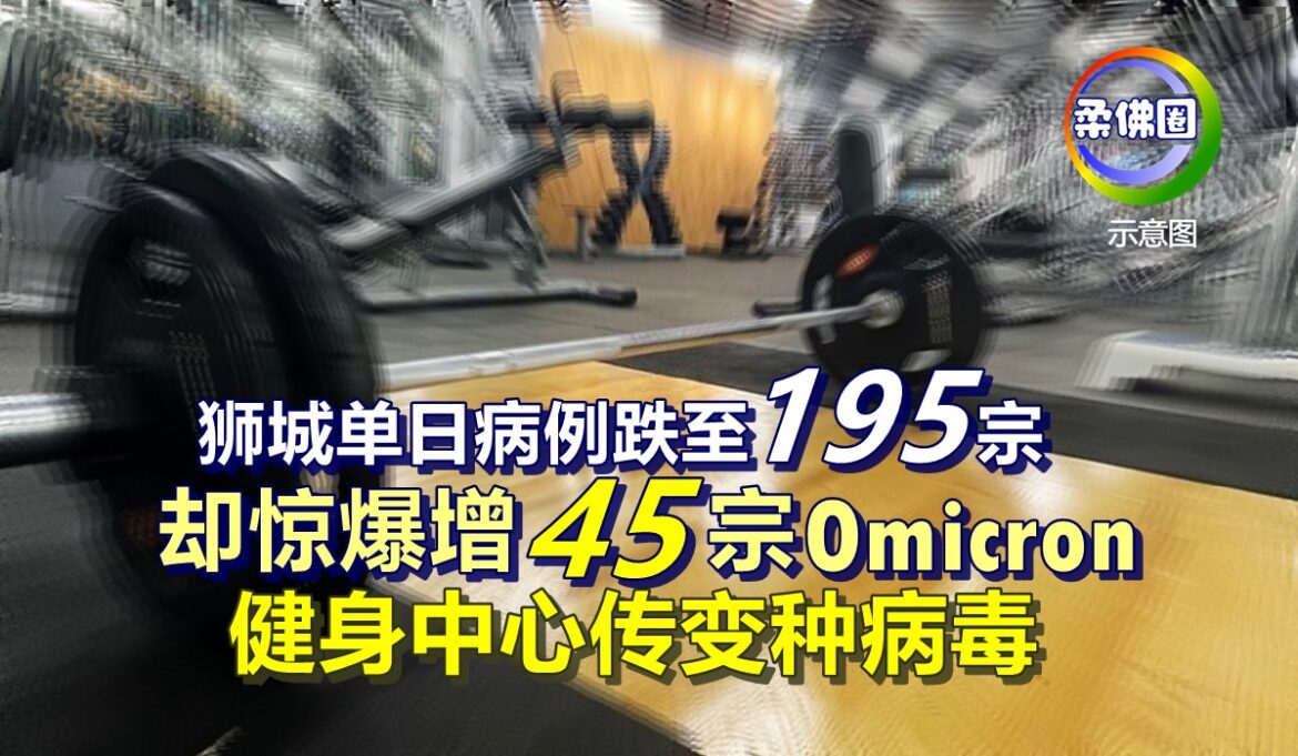 狮城单日病例跌至195宗   却惊爆增45宗Omicron   健身中心传变种病毒