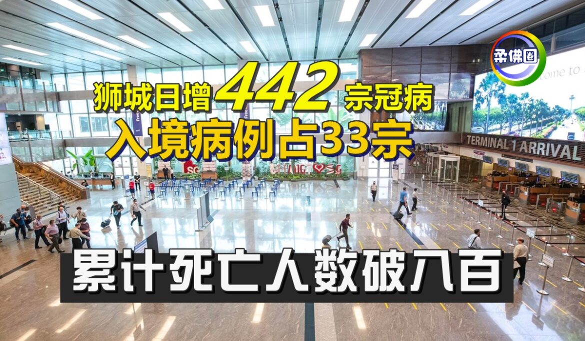 狮城日增442宗冠病   入境病例占33宗    累计死亡人数破八百