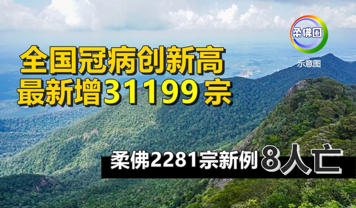 全国冠病创新高   最新增31199宗   柔佛2281宗新例8人亡