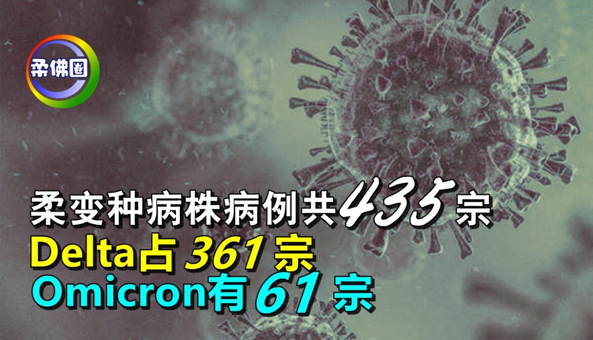 柔变种病株病例共435宗   Delta占361宗   Omicron有61宗