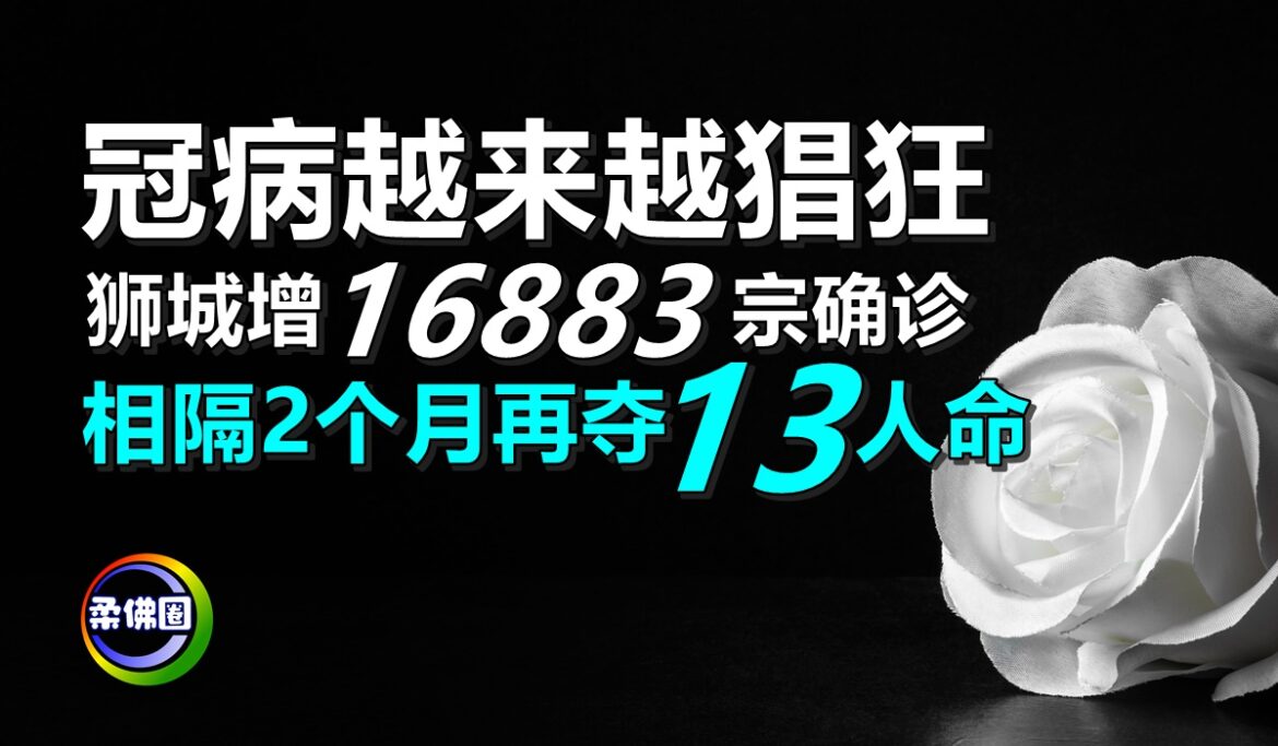 冠病越来越猖狂   狮城增1万6883宗确诊   相隔2个月再夺13人命