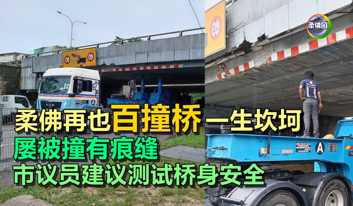 柔佛再也“百撞桥” 一生坎坷   屡被撞有痕缝  市议员建议测试桥身安全