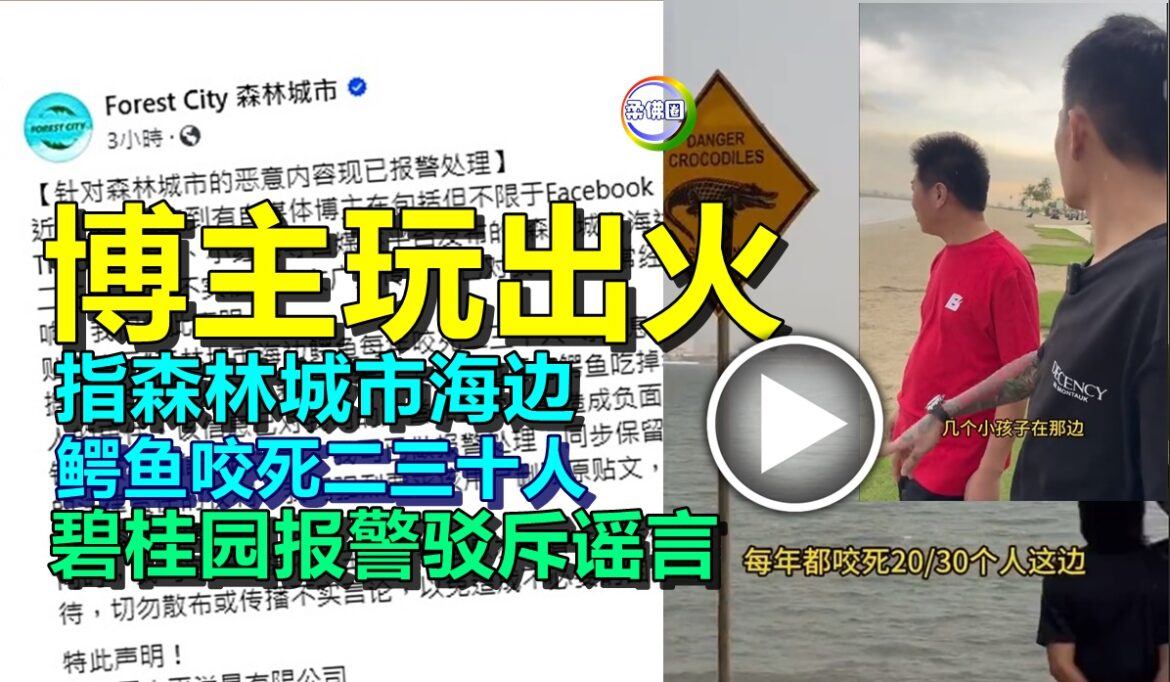 博主玩出火  指森林城市海边  鳄鱼咬死二三十人  碧桂园报警驳斥谣言