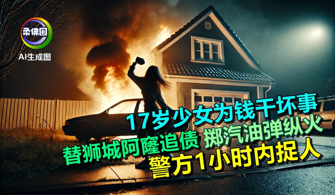 17岁少女为钱干坏事   替狮城阿窿追债  掷汽油弹纵火  警方1小时内捉人