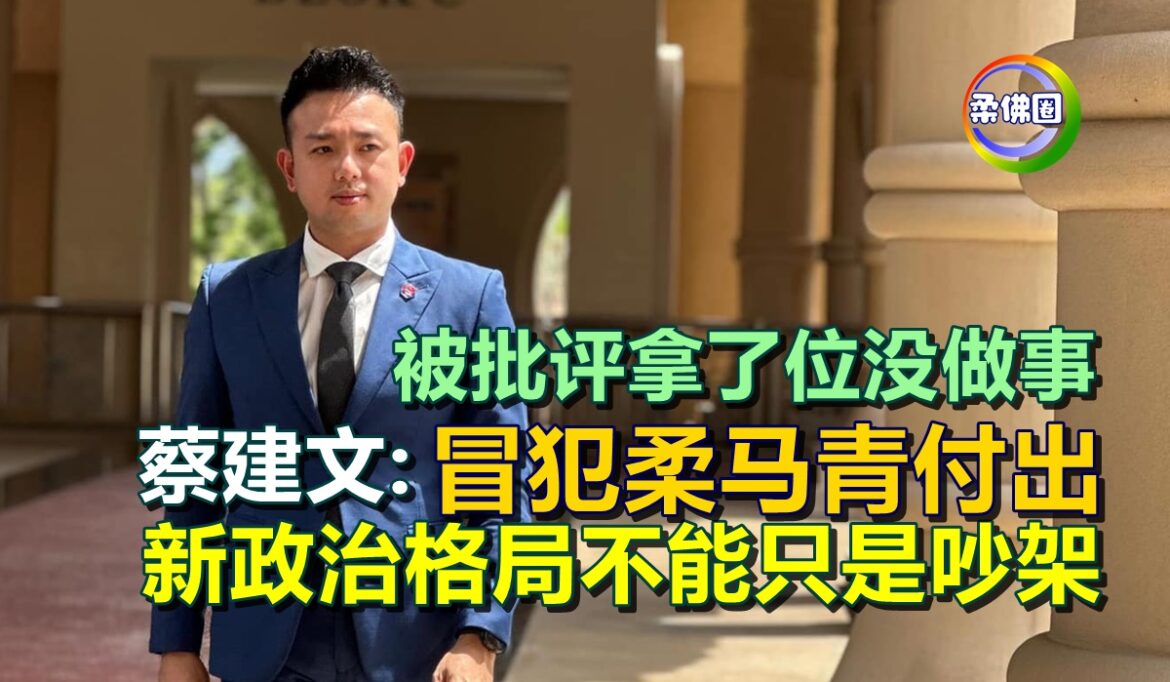 被批评拿了位没做事  蔡建文:冒犯柔马青付出  新政治格局不能只是吵架