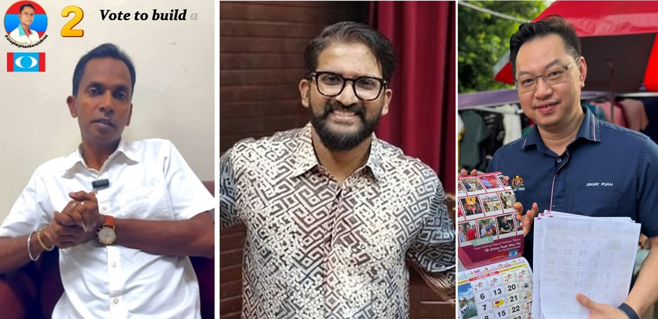 ■M. Prakash（左起）打败华岚和潘伟斯。