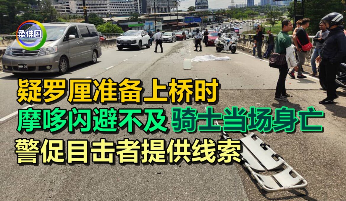 疑罗厘准备上桥时  摩哆闪避不及  骑士当场身亡  警促目击者提供线索