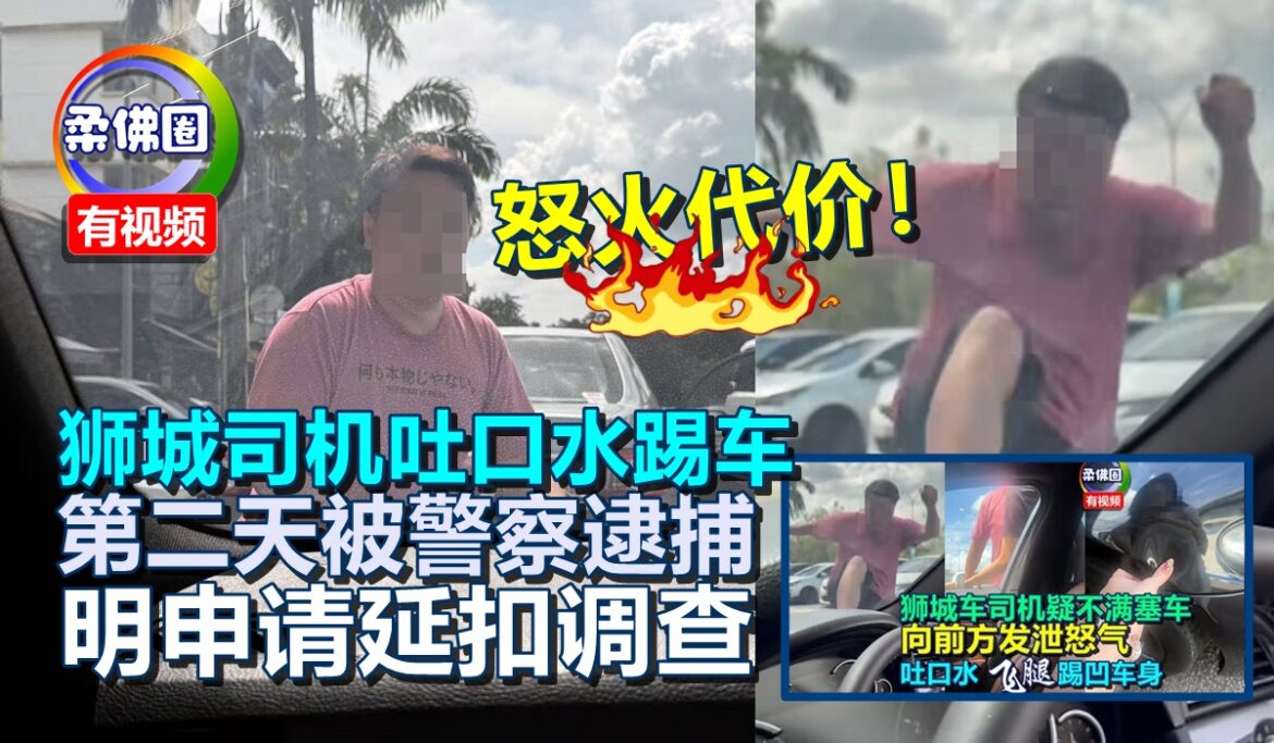 怒火代价！狮城司机吐口水踢车  第二天被警察逮捕  明申请延扣调查
