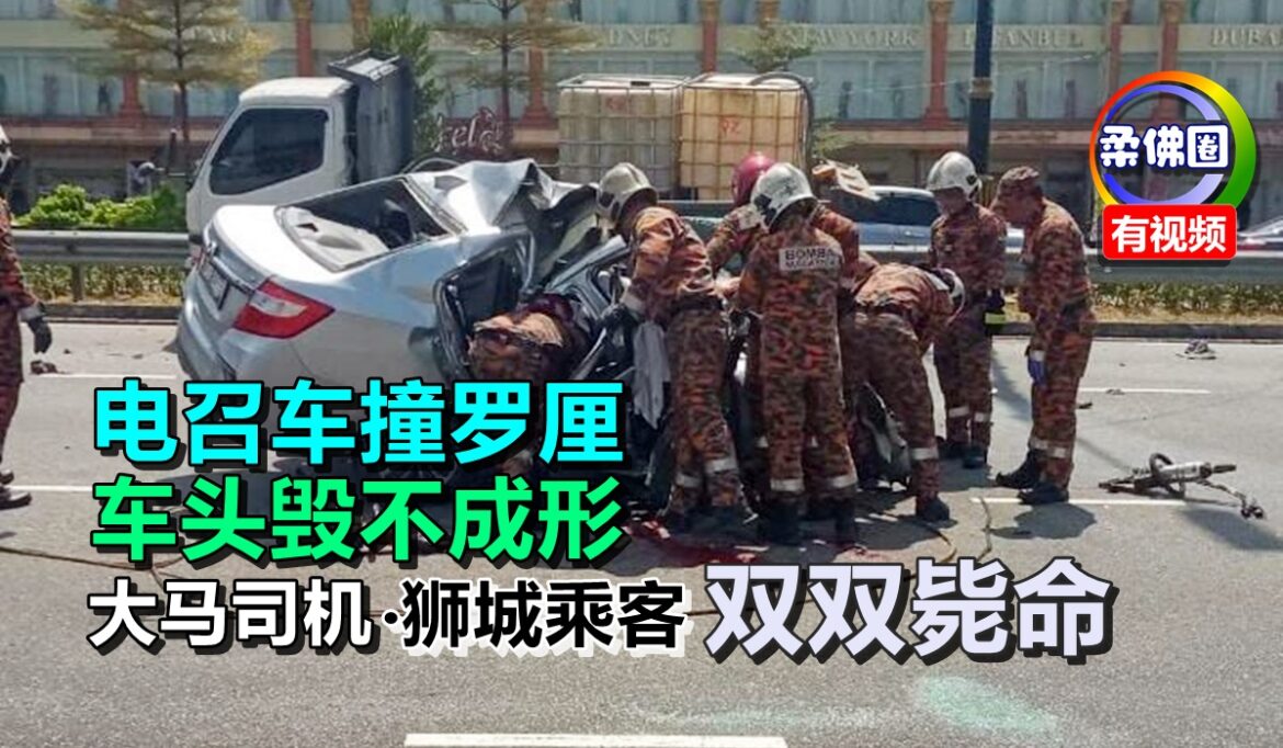 电召车撞罗厘  车头毁不成形  大马司机‧狮城乘客  双双毙命