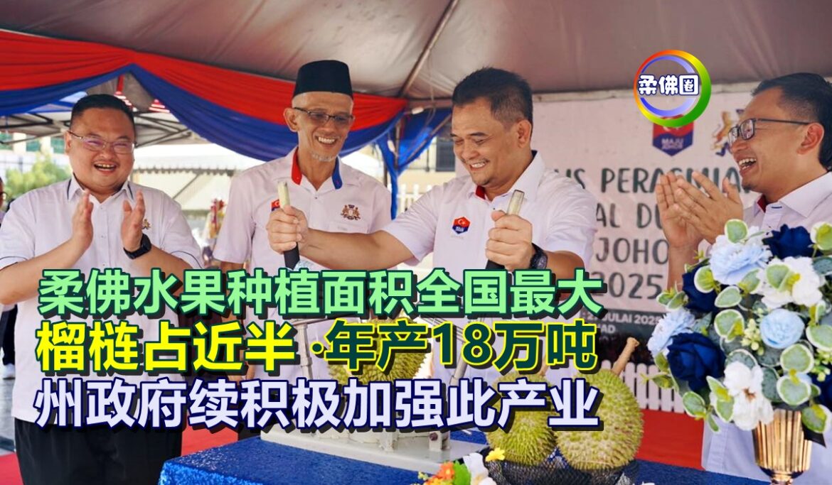 柔佛水果种植面积全国最大  榴梿占近半‧年产18万吨  州政府续积极加强此产业