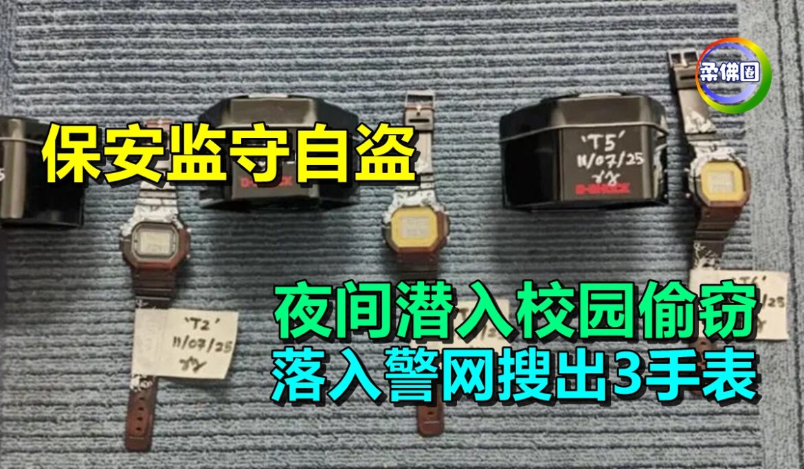 保安监守自盗   夜间潜入校园偷窃   落入警网搜出3手表