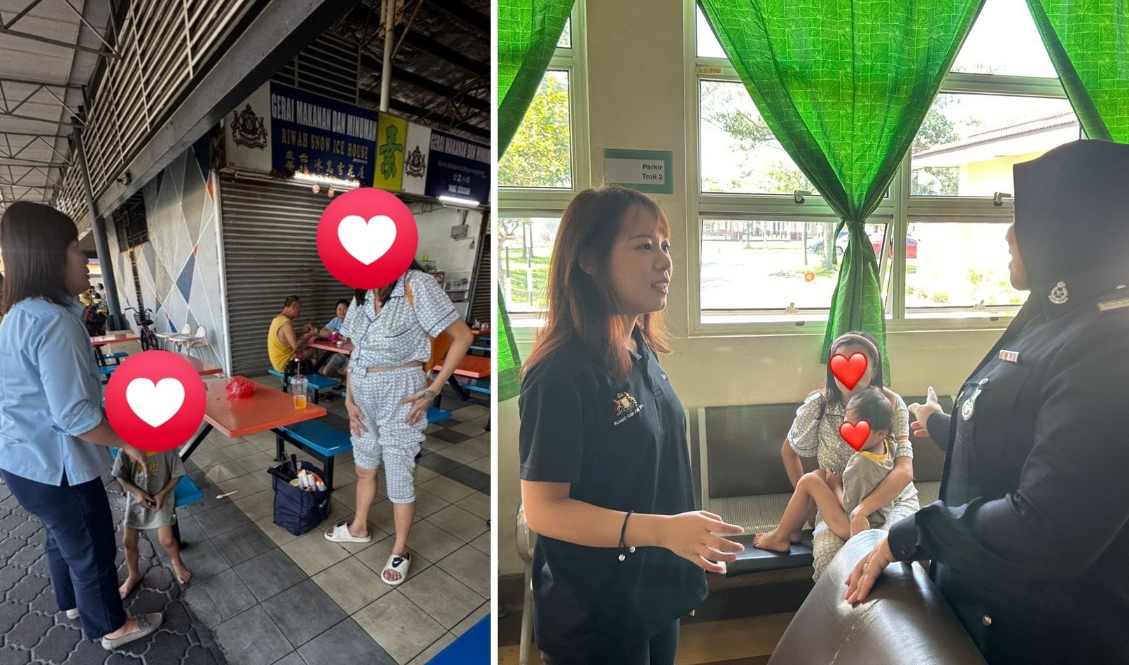 ■陈珊珊（左图）和李汶颖（右图）今日也前往协助处理妇女问题。