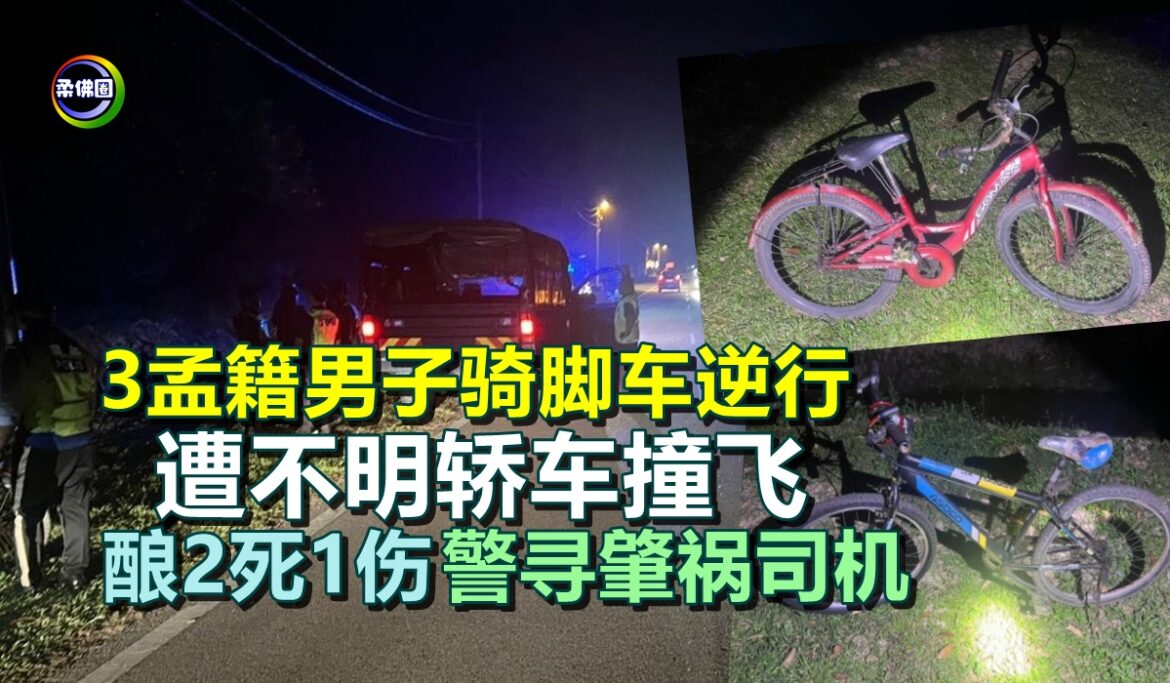 3孟籍男子骑脚车逆行  遭不明轿车撞飞酿2死1伤  警寻肇祸司机