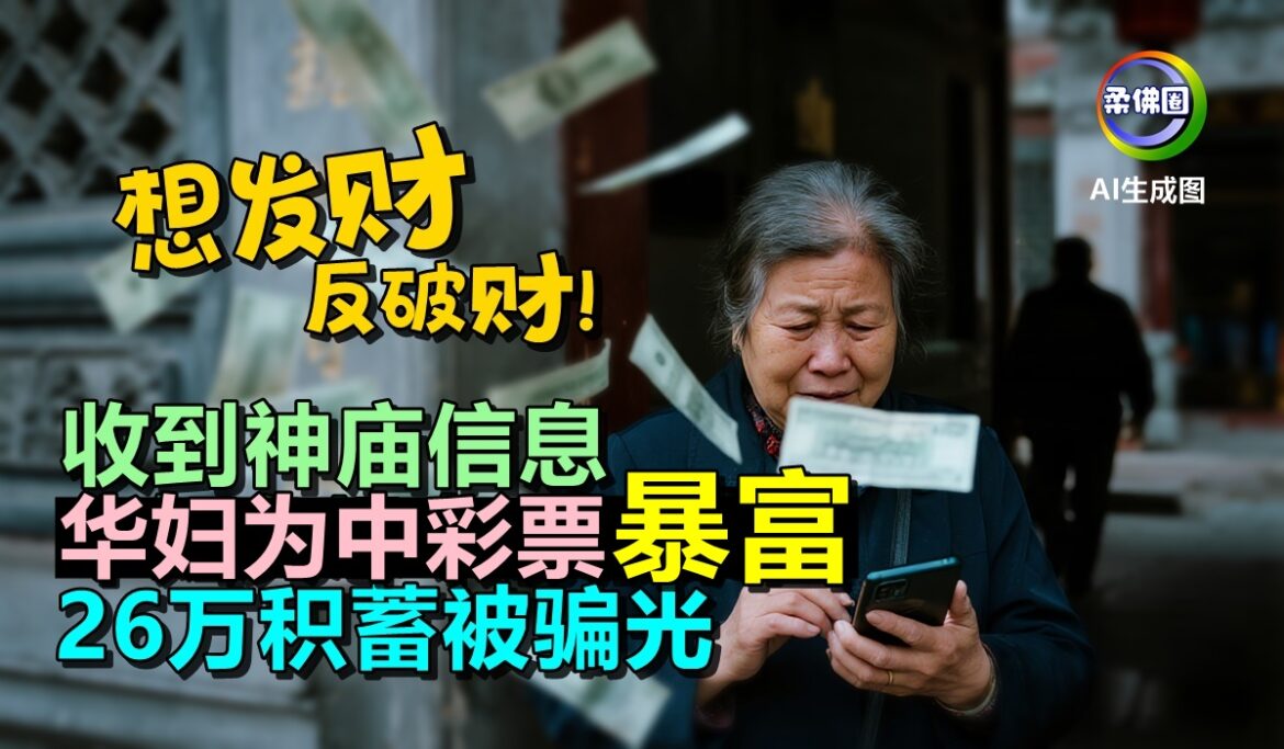 想发财反破财！收到神庙信息  华妇为中彩票暴富  26万积蓄被骗光