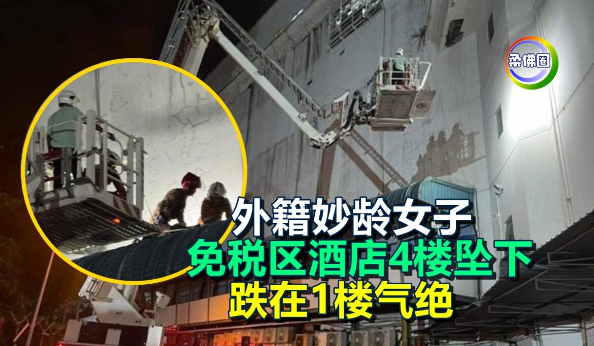 外籍妙龄女子  免税区酒店4楼坠下  跌在1楼气绝