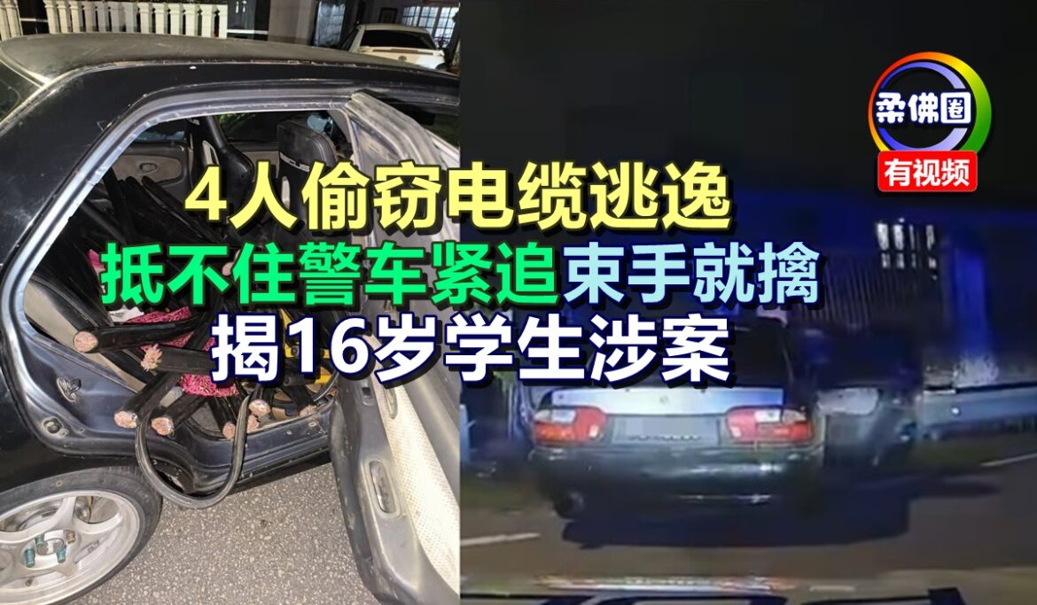 4人偷窃电缆逃逸  抵不住警车紧追 束手就擒  揭16岁学生涉案