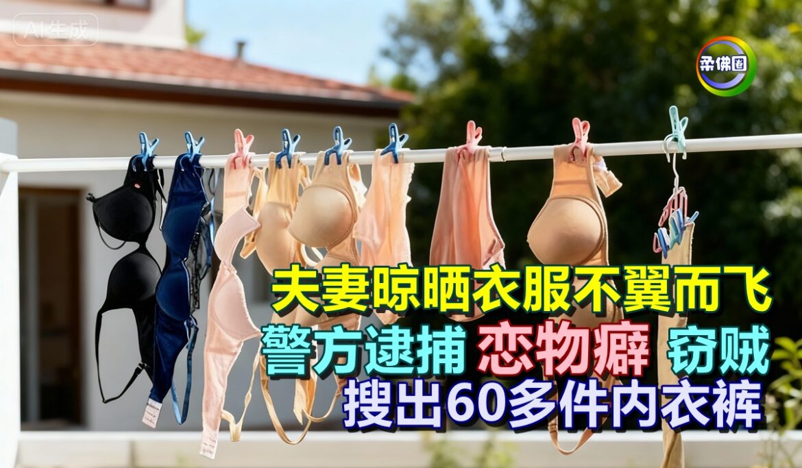 夫妻晾晒衣服不翼而飞  警方追查逮捕恋物癖窃贼  搜出60多件内衣裤