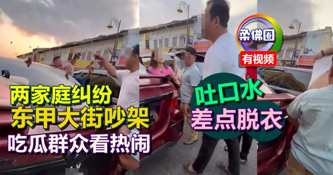 两家庭纠纷  东甲大街吵架  吐口水还差点脱衣  吃瓜群众看热闹