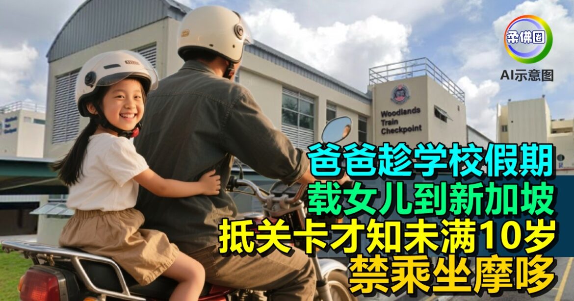 爸爸趁学校假期  想载女儿到新加坡  抵关卡才知未满10岁  禁乘坐摩哆