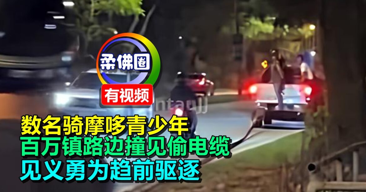 数名骑摩哆青少年  百万镇路边撞见偷电缆   见义勇为趋前驱逐