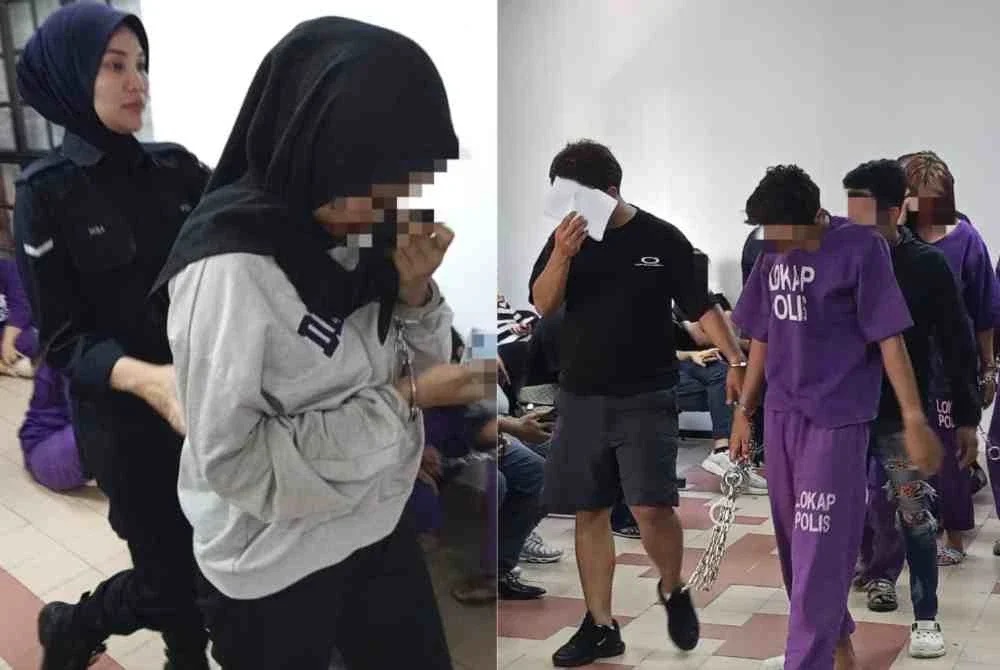 ■一对年轻男女涉嫌弃婴被捕。（图：Sinar Harian）