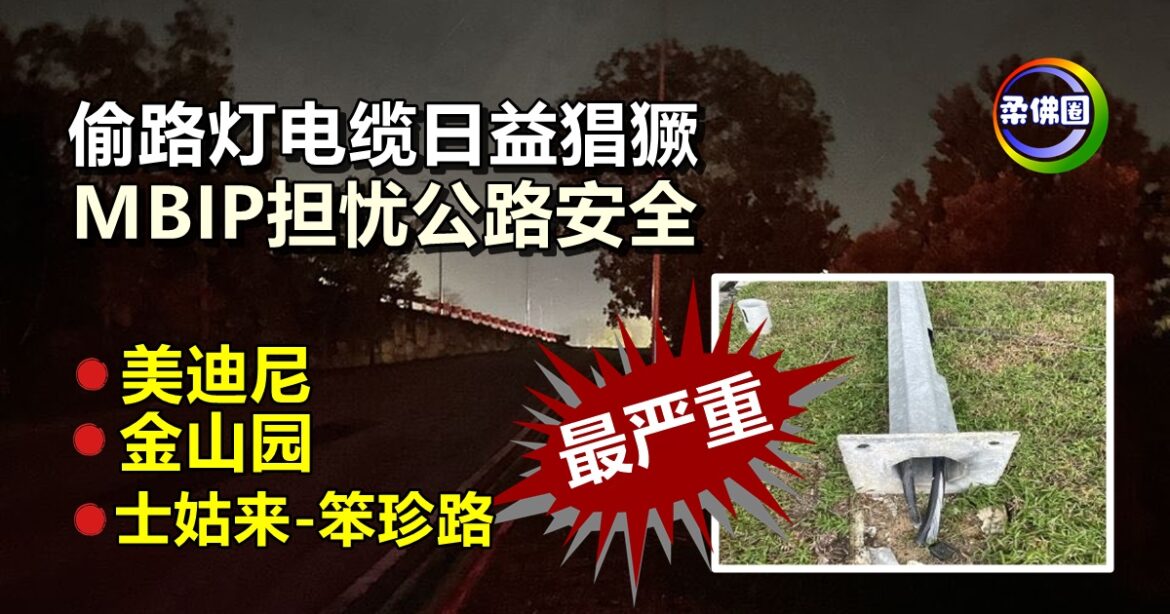 偷路灯电缆日益猖獗  MBIP担忧公路安全  美迪尼 金山园 士姑来-笨珍路最严重