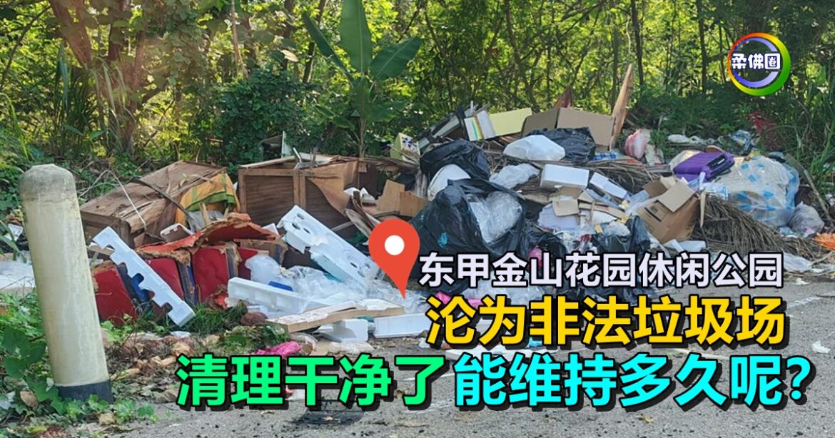 东甲金山花园休闲公园  沦为非法垃圾场  清理干净了  能维持多久呢？