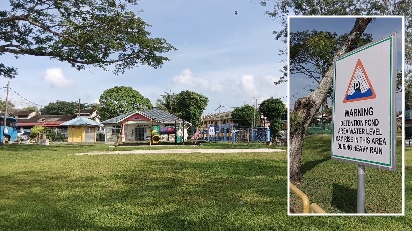 ■Inang 3路也有地下防洪池，地面依旧可发展成为休闲公园和儿童游乐场。