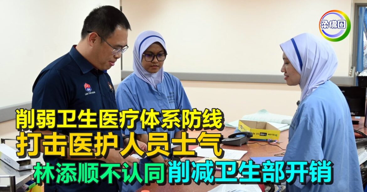 削弱卫生医疗体系防线  打击医护人员士气  林添顺不认同  削减卫生部开销