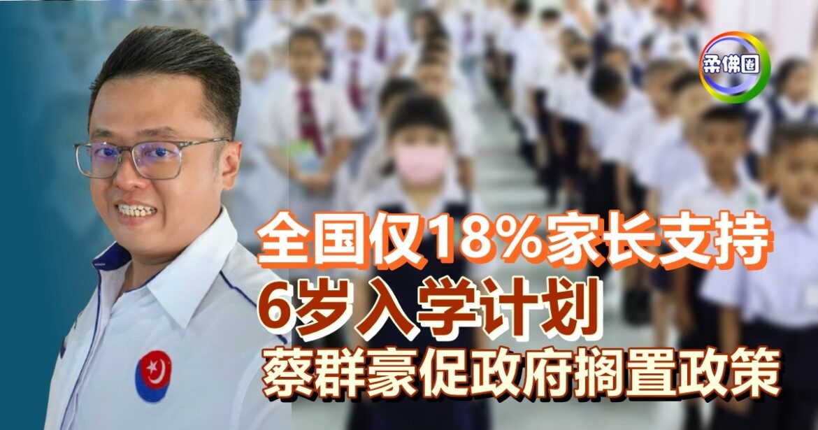 全国仅18%家长支持  6岁入学计划  蔡群豪促政府搁置政策