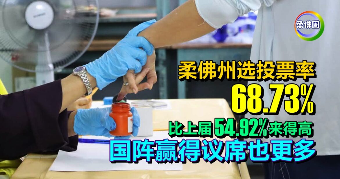 柔佛州选投票率68.73%  比上届54.92%来得高  国阵赢得议席也更多