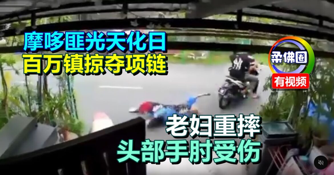 摩哆匪光天化日   百万镇掠夺项链  老妇重摔致头部手肘受伤