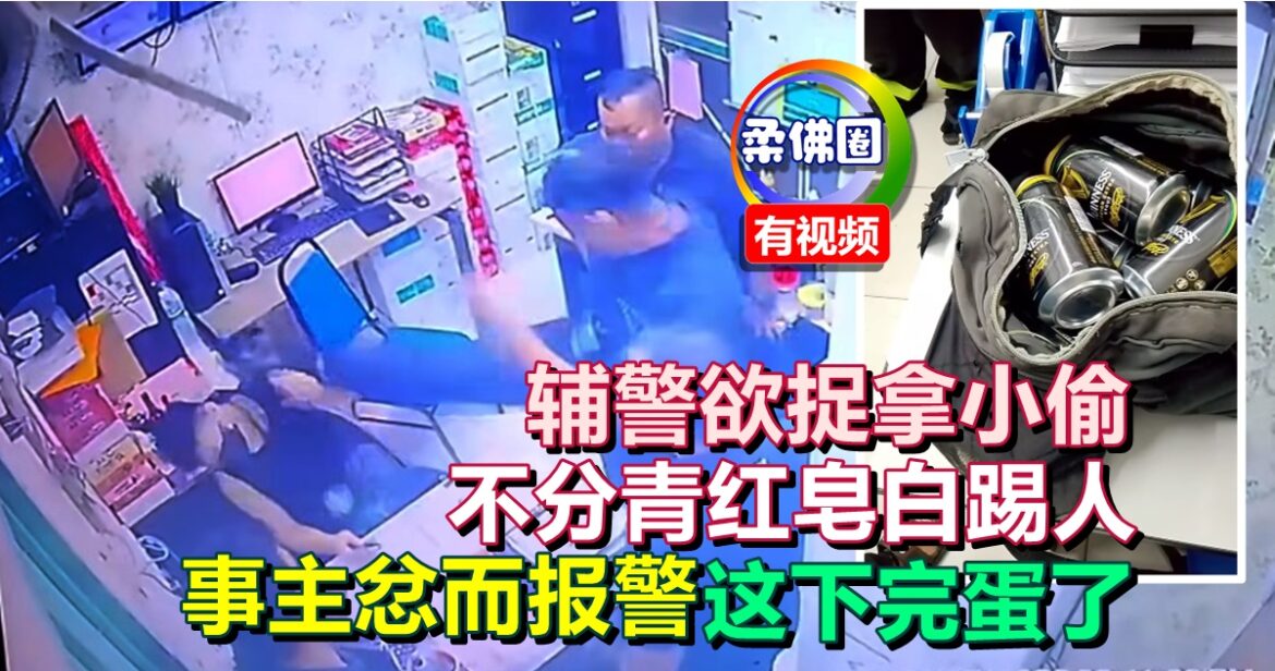 辅警欲捉拿小偷  不分青红皂白踢人打人  事主忿而报警  这下完蛋了