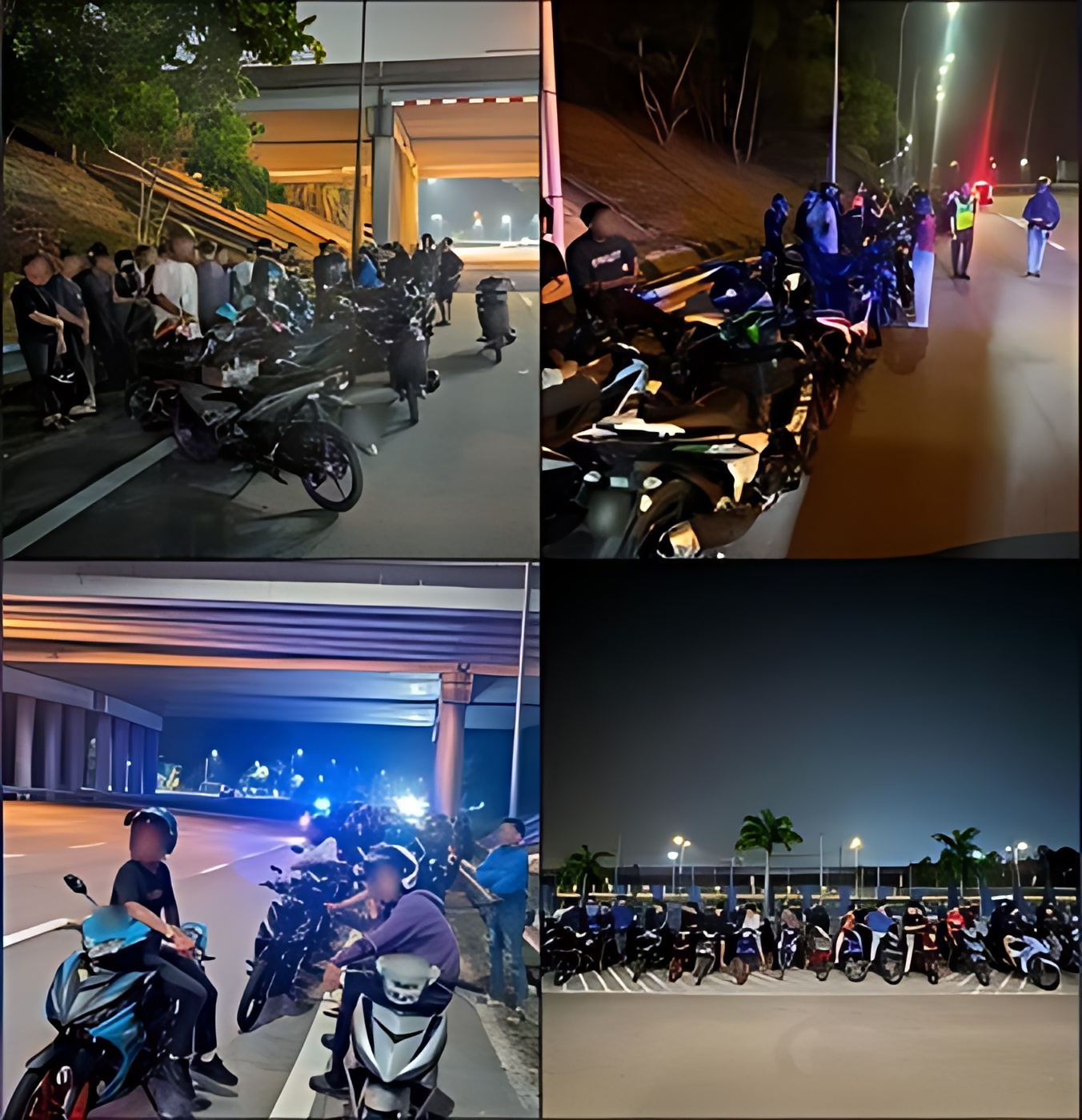 ■依城交警出动，在马新第二通道截查42辆摩哆。（图／RTM）