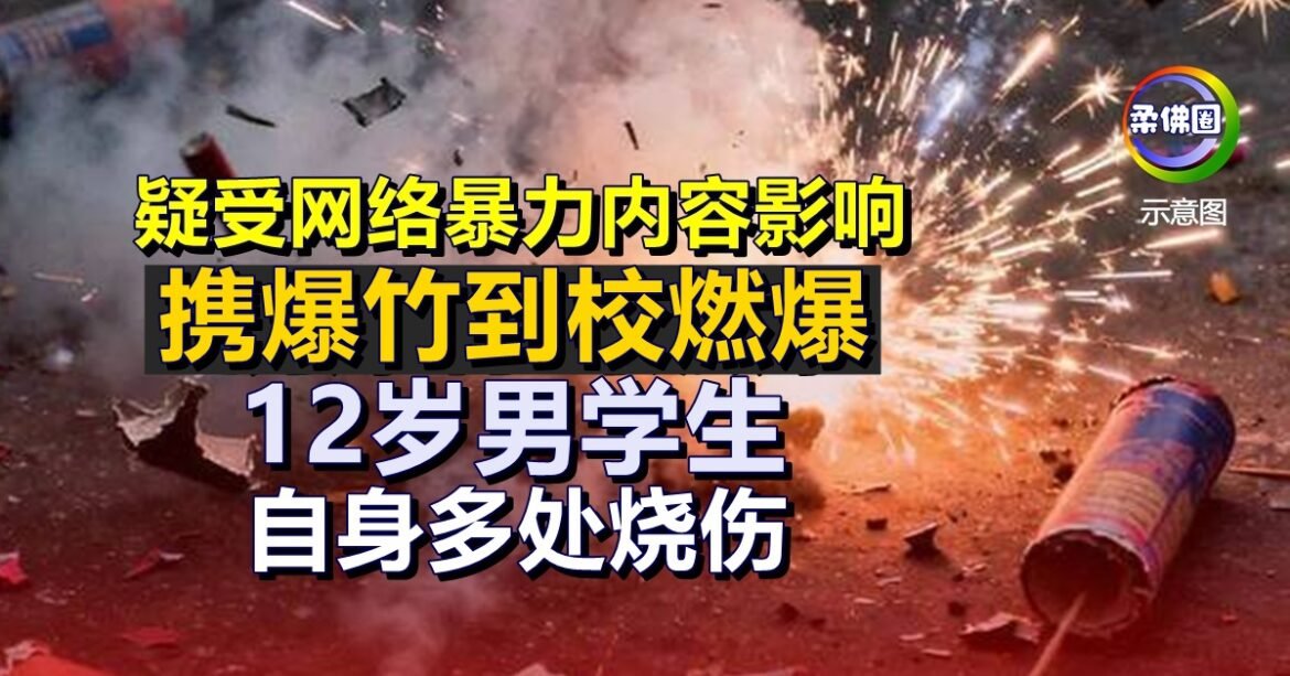 12岁男学生  疑受网络暴力内容影响  携爆竹到校燃爆  自身多处烧伤