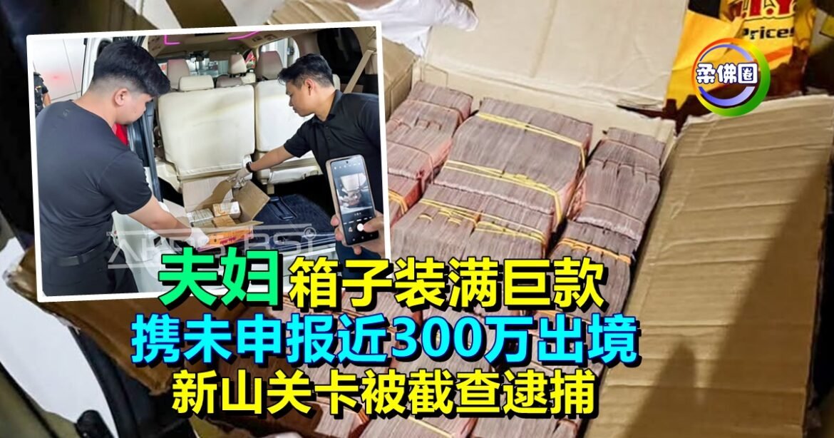 夫妇箱子装满巨款 携未申报近300万出境  新山关卡被截查逮捕