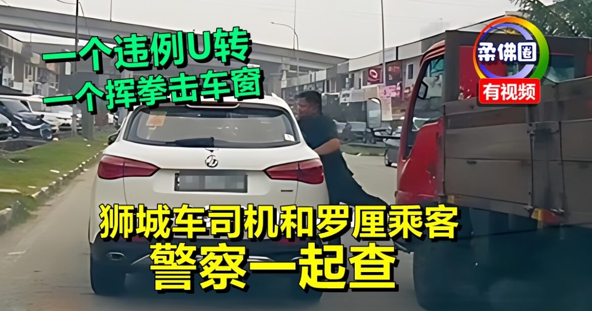 一个违例U转  一个挥拳击车窗  狮城车司机和罗厘乘客  警察一起查