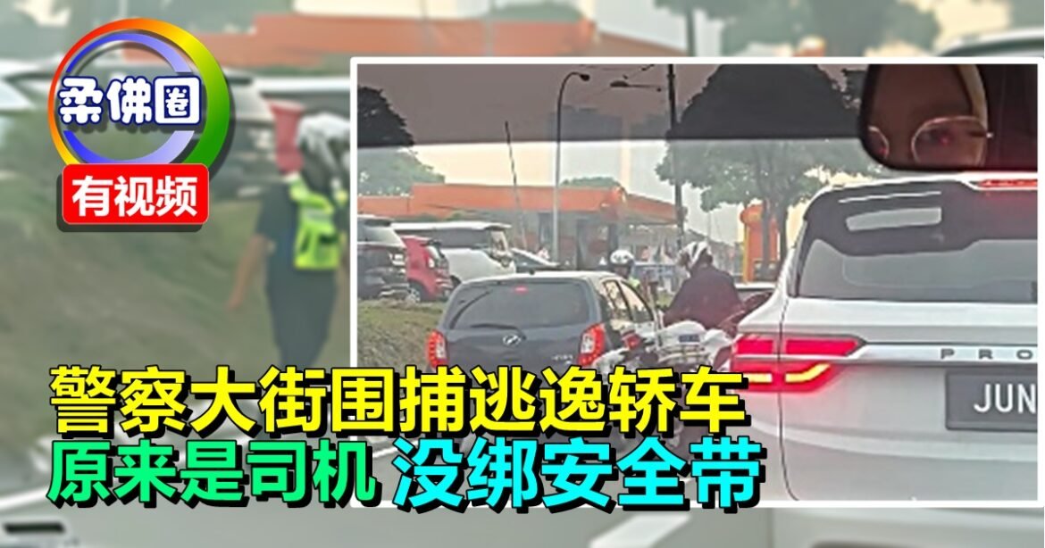 警察大街围捕逃逸轿车  原来是司机没绑安全带
